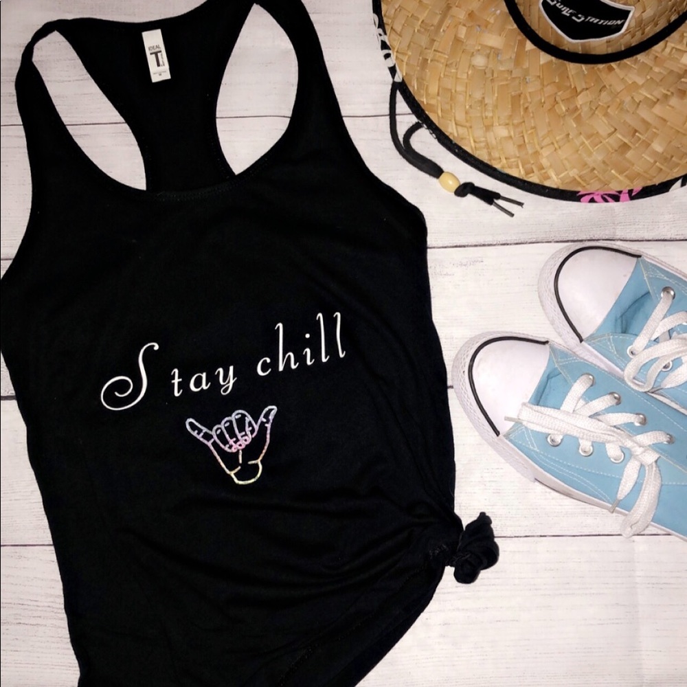 Stay chill razor back tank